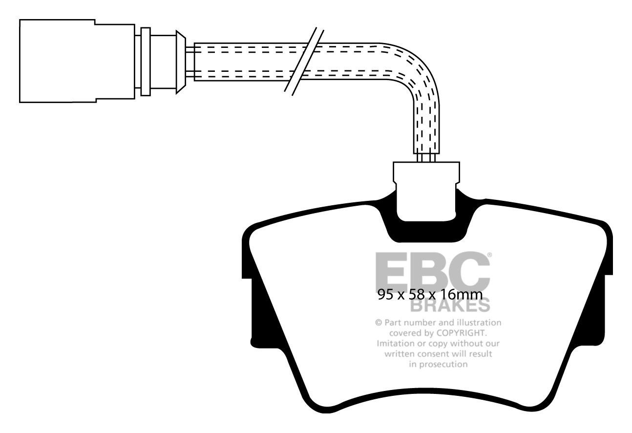 EBC Brakes VW Caravelle 2.5 TD 98-99 Remblokken achterzijde