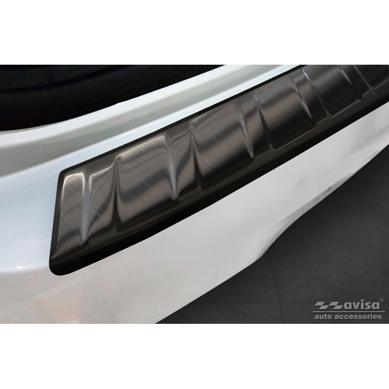 Zwart RVS Achterbumperprotector  BMW X3 G01 M-Pakket 2017-2021 & Facelift 2021- 'Ribs'
