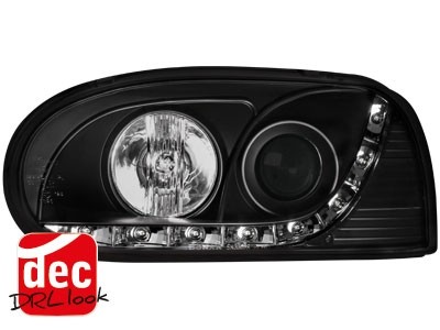 Koplampen VW Golf III Devil Eyes DRL look zwart