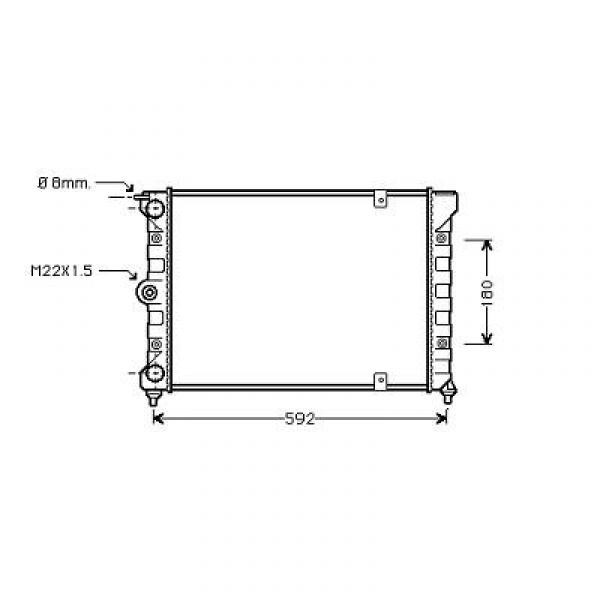 Radiator POLOPASSAT 83-90 525x322 1.3I+D/1.61/.8+I.
