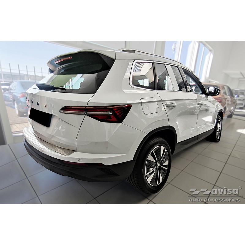 Stainless Steel Rear bumper protector  Skoda Karoq Facelift 2022- + Sportline Facelift 2022- 'Ribs'