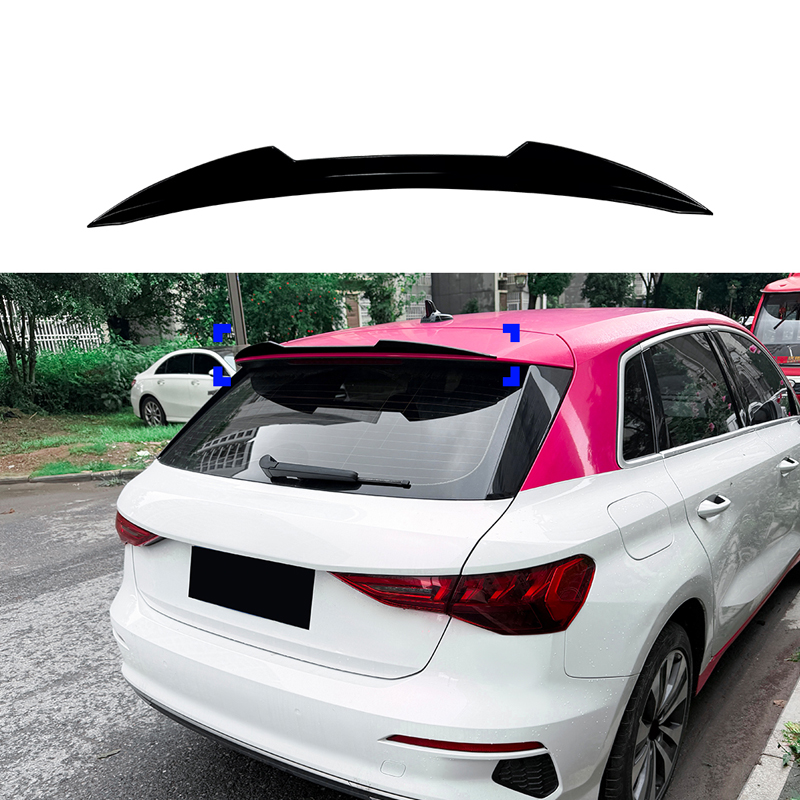 Dakspoiler (Spoiler Cap)  Audi A3 (8Y) Sportback 2020-2024 & FL 2025- (ABS Glanzend zwart)