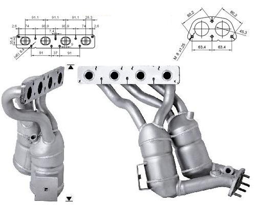 BMW 320i 2.0i 16V 1995 cc 110 Kw / 150 cv N46 E90 Magnaflow CAT