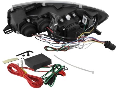 Koplampen Fiat Stilo 3drs 01-08 Devil Eyes real DRL LED Chro