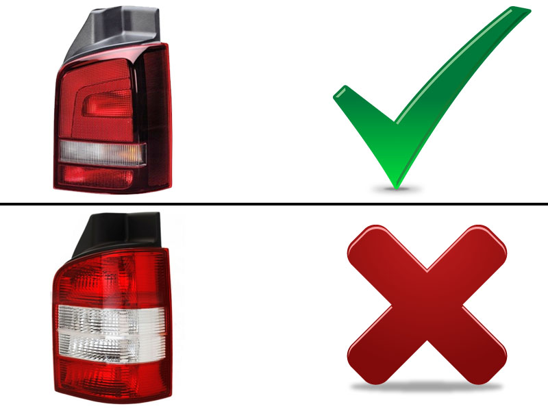 Achterlicht VW Transporter T5 11-15 LED Rood/Wit Achterklep
