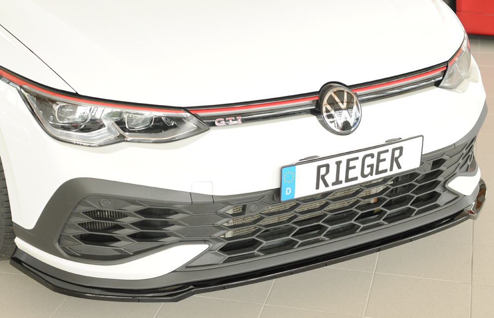 Voorspoiler Volkswagen Golf 8 GTI Clubsport Rieger Glans Zwart