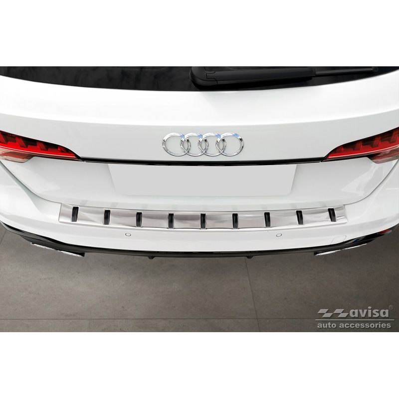 Stainless Steel Rear bumper protector   Audi A4 Avant B9 (incl. S-Line) 2015-2019 & Facelift 2019- - 'STRONG EDITION'