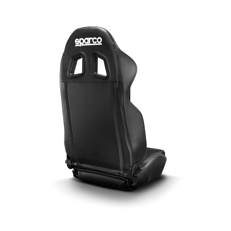 Sparco Sport Seat R100 MY22 - Black Skai + White Stitching - Reclinable