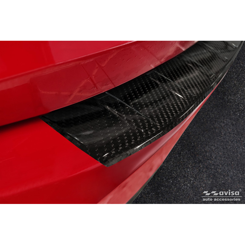 Echt 3D Carbon Achterbumperprotector  Audi Q3 Sportback 2019- 'Ribs'