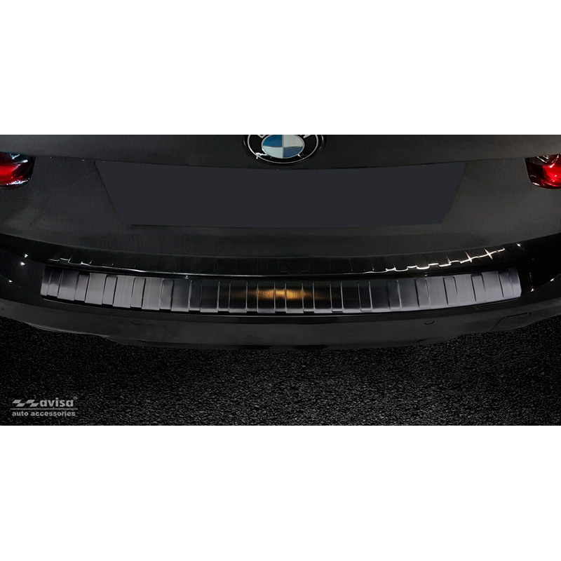 Black Stainless Steel Rear bumper protector  BMW 3-Series G21 Touring M-Package (excl. Sportline & 330e Hybrid) 2018-
