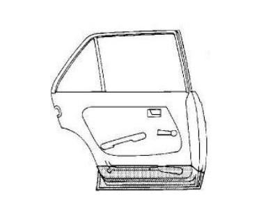 deurbodem, achter, links Mercedes E klasse, W123, 1976-1985