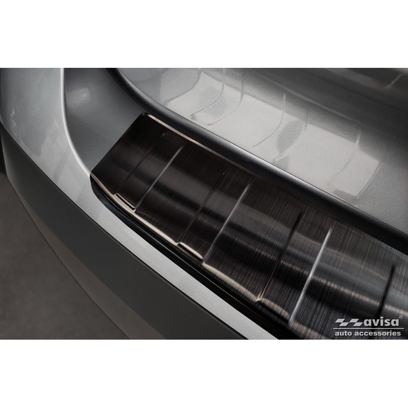 Black Stainless Steel Rear bumper protector  Citroën C4/e-C4 III 2020- 'Ribs'