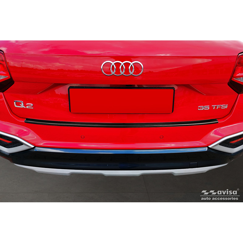Black Stainless Steel Rear bumper protector  Audi Q2 Facelift 2020-