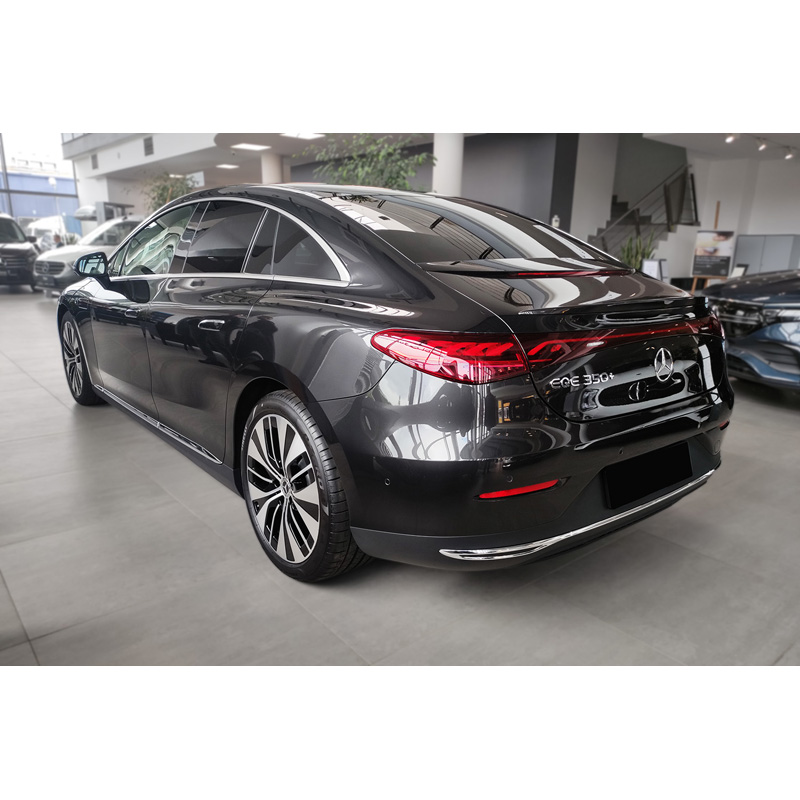 Black Stainless Steel Rear bumper protector  Mercedes EQE (V295) 2022- 'Ribs'
