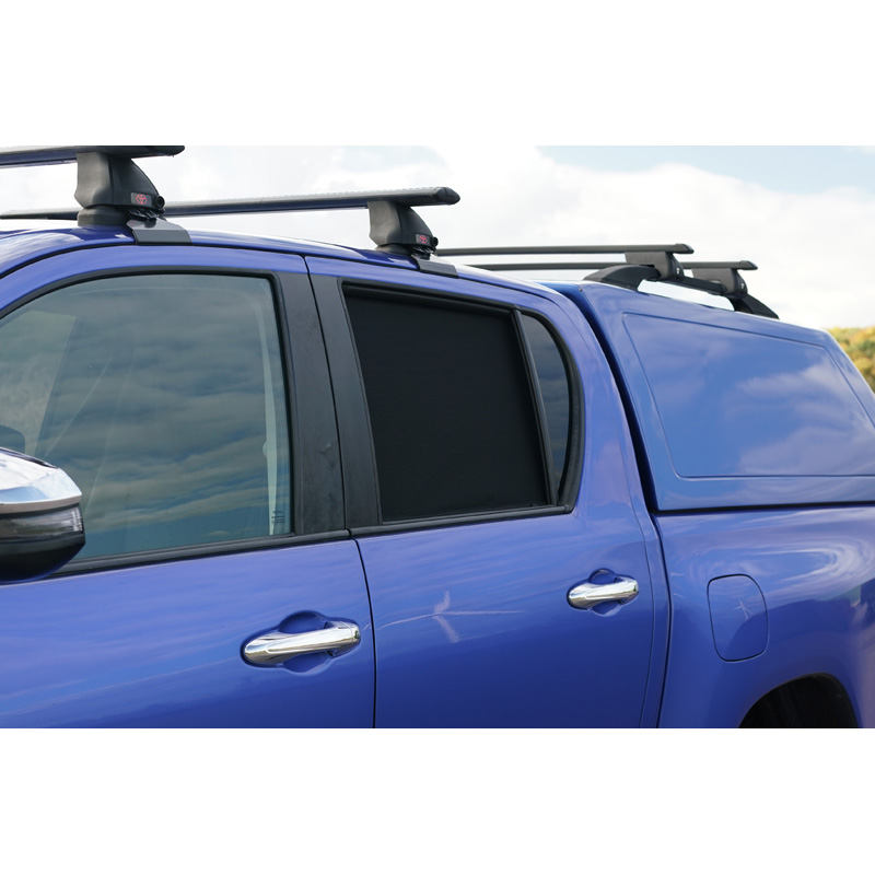 Set Car Shades (rear side doors)  Toyota Hilux VIII Twin Cab 2015- (2-pieces)