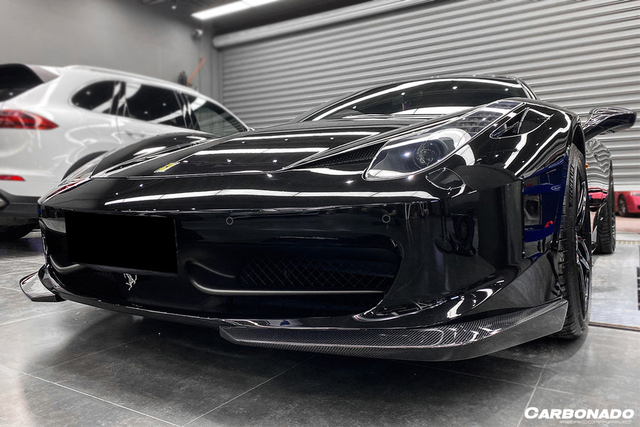 Ferrari 458 Coupe/Spyder AP Style Carbon Fiber Front Lip 2010-2015