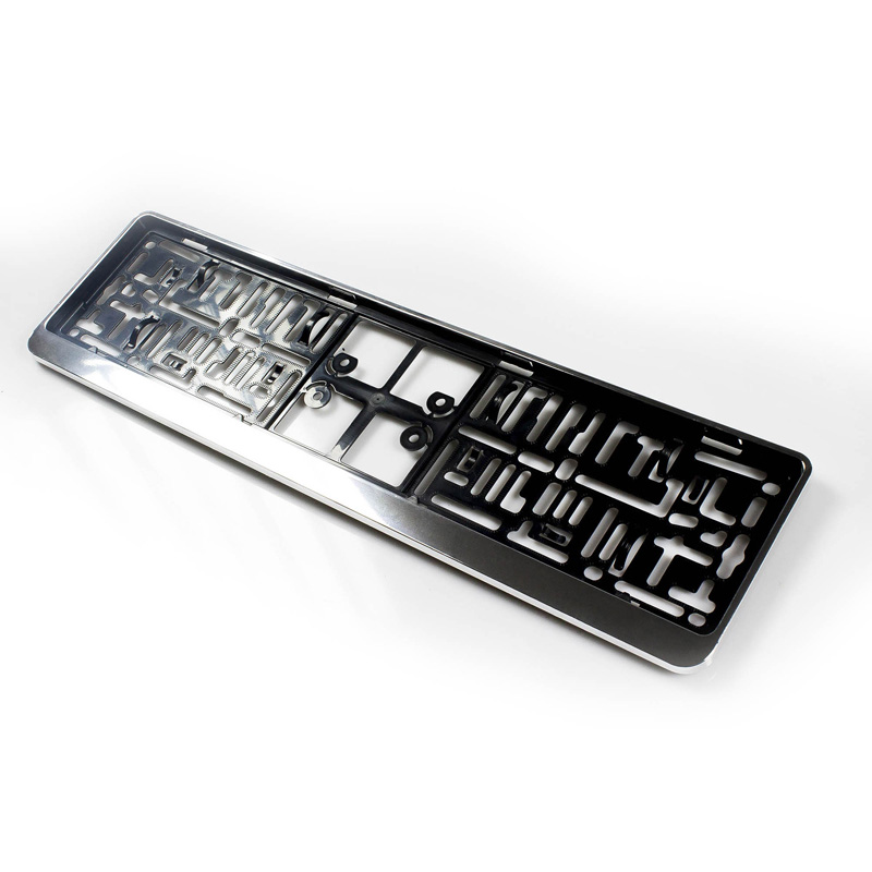 Synthetic license plate holder 'Click' 52x11cm Chrome
