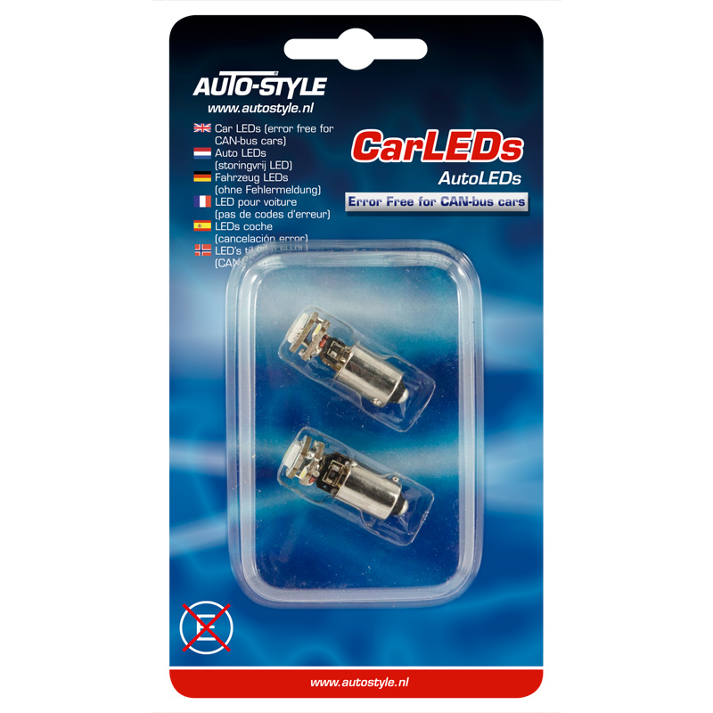 4Q BAX9S (H6) SMD Bulbs 12V Xenon-Optics White, set of 2 pieces, with CAN-bus resistance