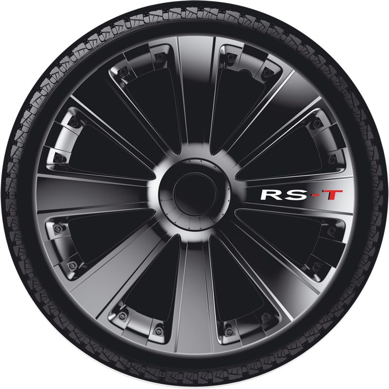 4-Delige Wieldoppenset RS-T 16-inch zwart