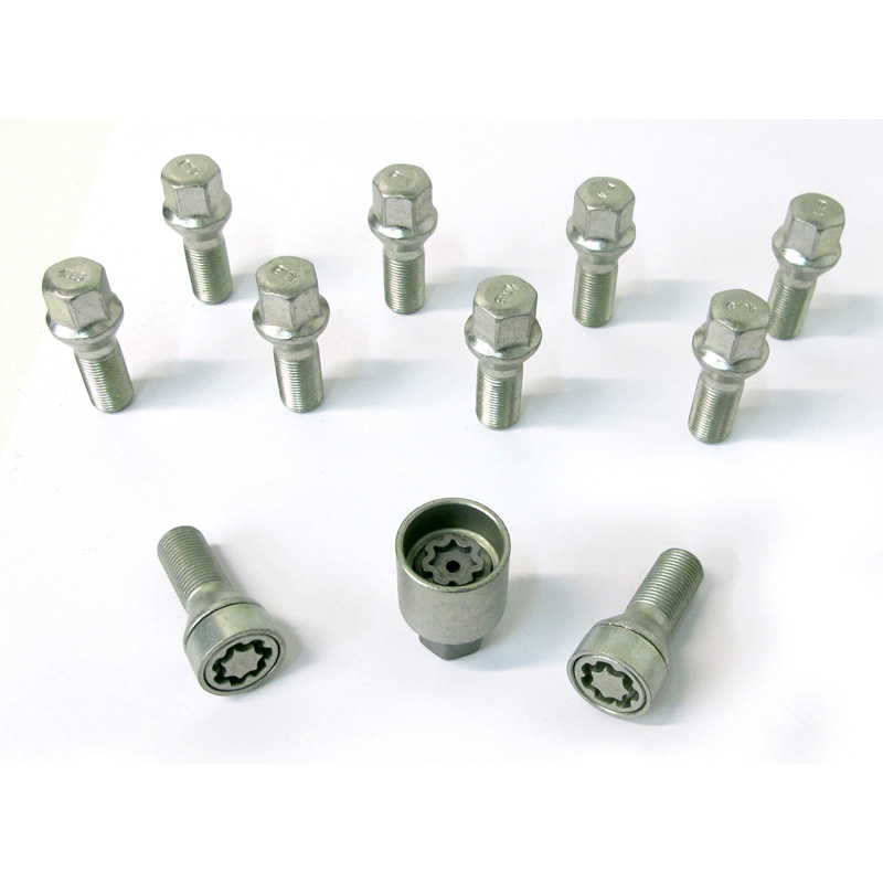 H&R Wheel bolt Set Taper-Head M14x1.25 - Length 40mm - 10 pcs. - incl. wheel-locks