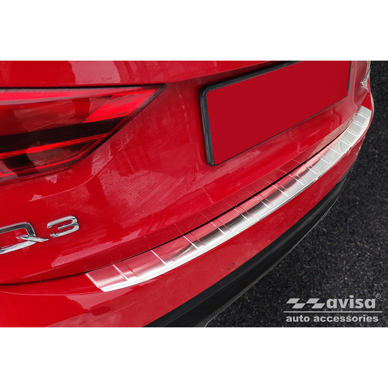 Stainless Steel Rear bumper protector  Audi Q3 II Sportback 2019- incl. RS 'Ribs'