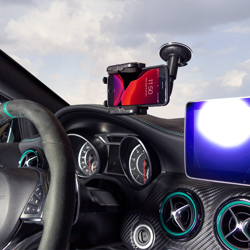 Universal Smartphone/Navigation Holder with suction cup/gooseneck 40-120mm