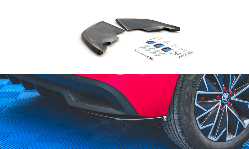 Achterzijde skirts Skoda Kamiq Maxton Design glans zwart