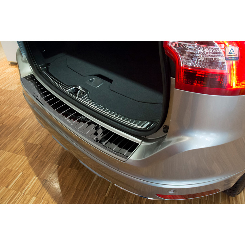 Black Mirror Stainless Steel Rear bumper protector  Volvo XC60 2013-2016 'Ribs'