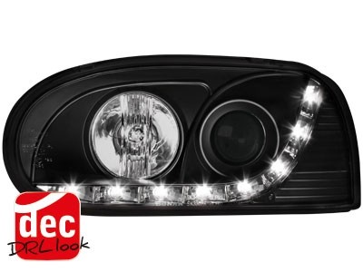 Koplampen VW Golf III Devil Eyes DRL look zwart