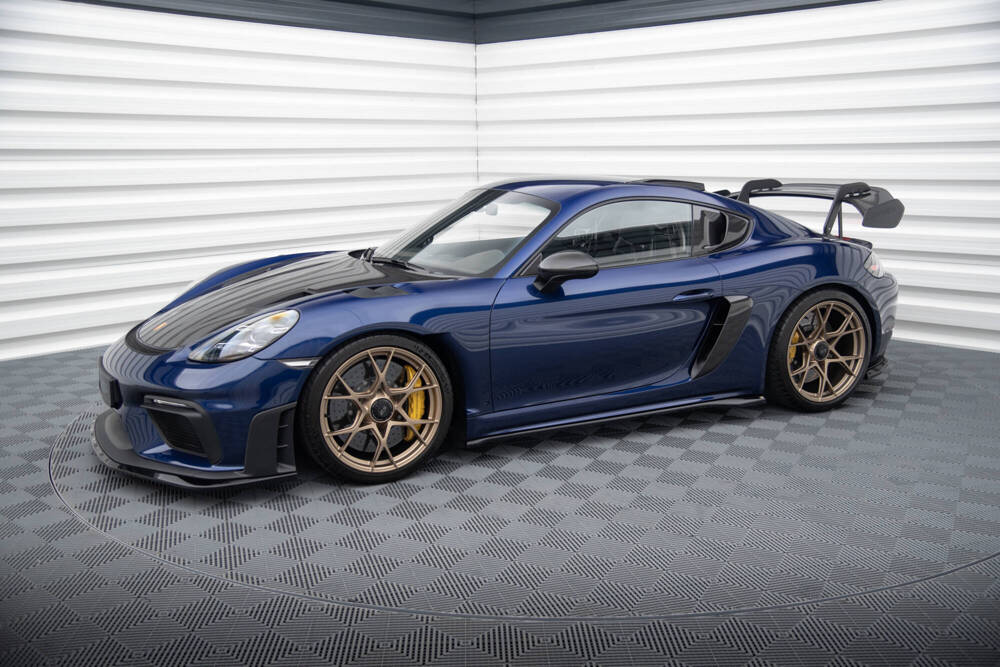 Zijskirts Porsche 718 Cayman GT4 RS Maxton Glans Zwart