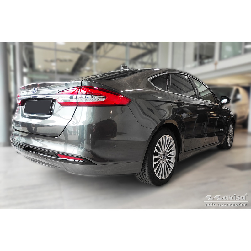 Zwart RVS Achterbumperprotector  Ford Mondeo V Hatchback/Sedan 2014-2019 & FL 2019- 'Ribs'