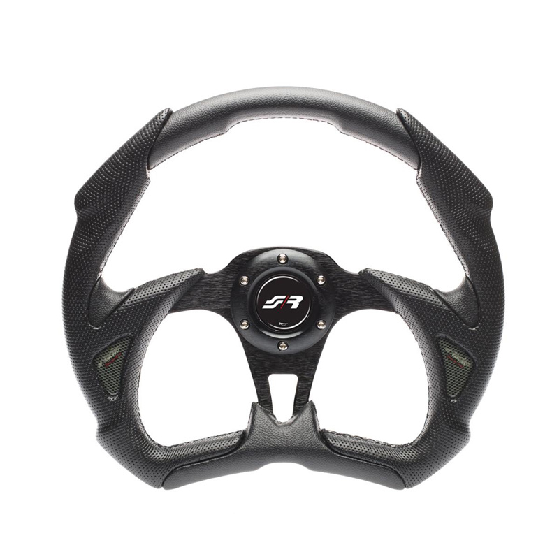 Simoni Racing Universeel Sportstuur X5 Poly Pelle - Zwart Eco-Leder - Diameter 350mm