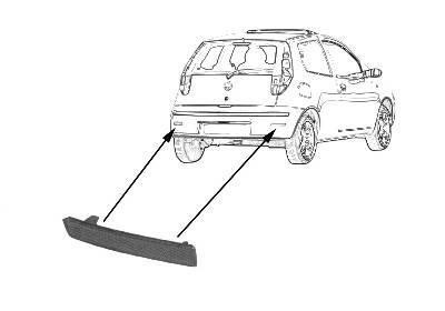 reflector in achterbumper, rechts Fiat Punto, 2003-2009