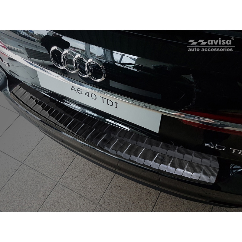 Real 3D Carbon Rear bumper protector  Audi A6 (C8) Avant 2018-2023 & Facelift 2023- incl. S-Line & Allroad