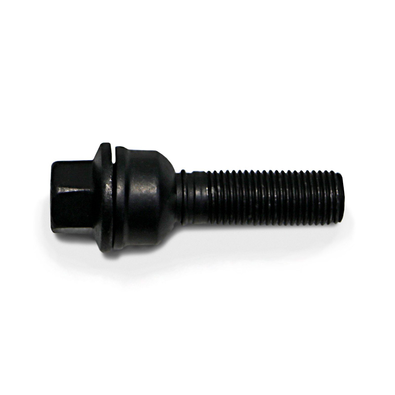 H&R Wheel bolt Round-Head with movable cone R14 M14x1.50 - Length 42mm - Black (e.g.  Audi Q3, Q5)