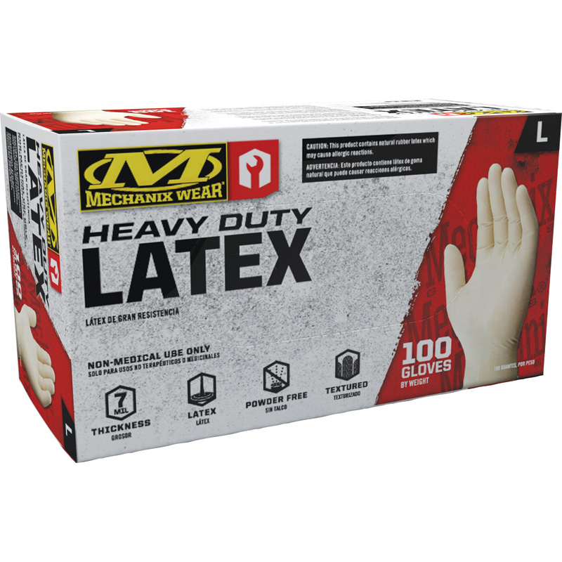 Mechanix Wear 7mil Heavy Duty Latex Gloves - Size L - 100 pieces