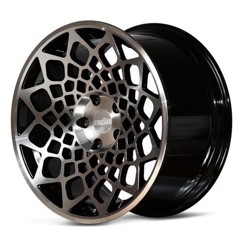 RADI8 B12 8.5x19 5x100 38 Gloss black machine face 57,1 Velgen