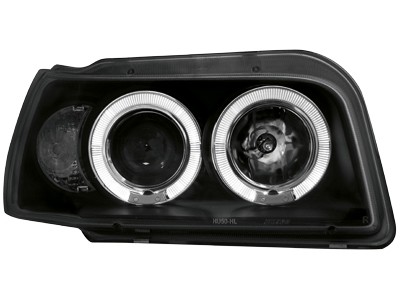 Koplampen Renault Clio A 90-98 Angel Eyes zwart