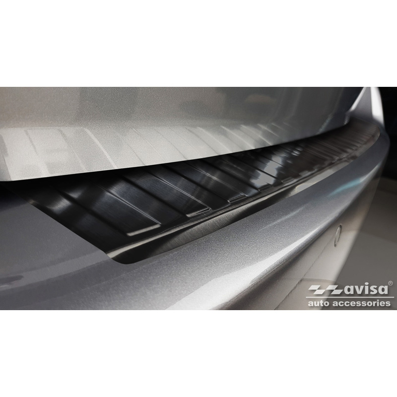 Black Stainless Steel Rear bumper protector  Peugeot 308 II SW 2013-2017 & Facelift 2017-2021 'Ribs'