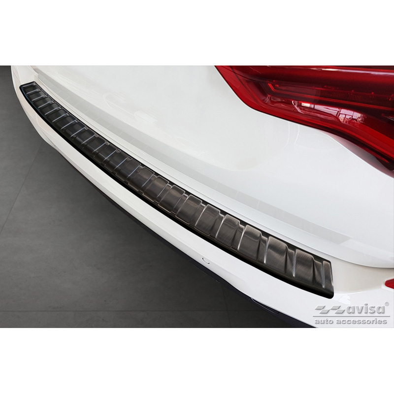 Zwart RVS Achterbumperprotector  BMW X3 G01 M-Pakket 2017-2021 & Facelift 2021- 'Ribs'
