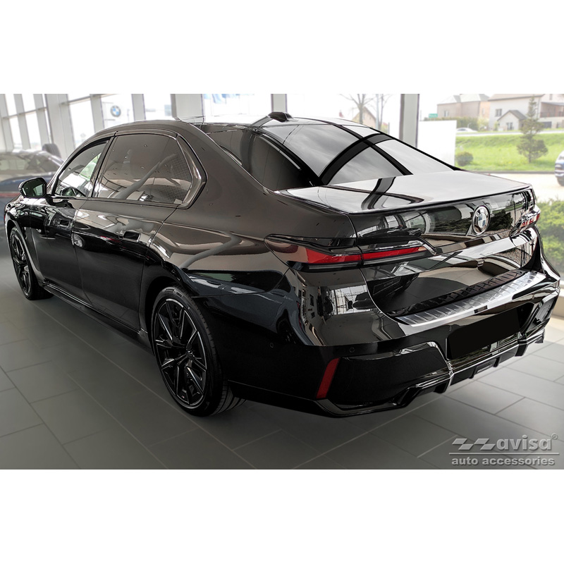 Stainless Steel Rear bumper protector  BMW 7-Series (G70) 2023- with M-Pakage 'Ribs'