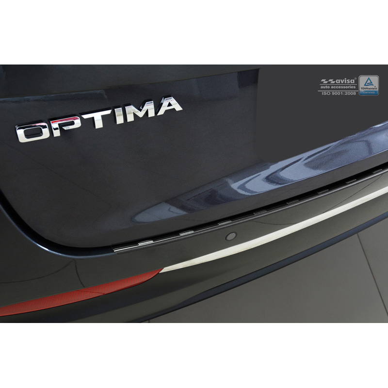 Black Stainless Steel Rear bumper protector  Kia Optima Combi 2016- 'Ribs'