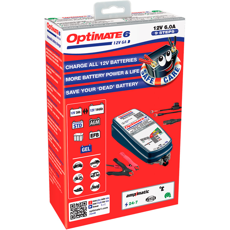 OptiMate 6 Ampmatic 12V/6.0A 9-step battery saving charger-tester-maintainer