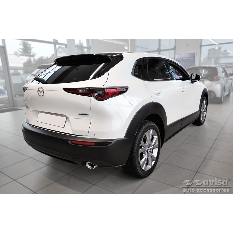 Matt Black Stainless Steel Rear bumper protector  Mazda CX-30 2019- 'Ribs'