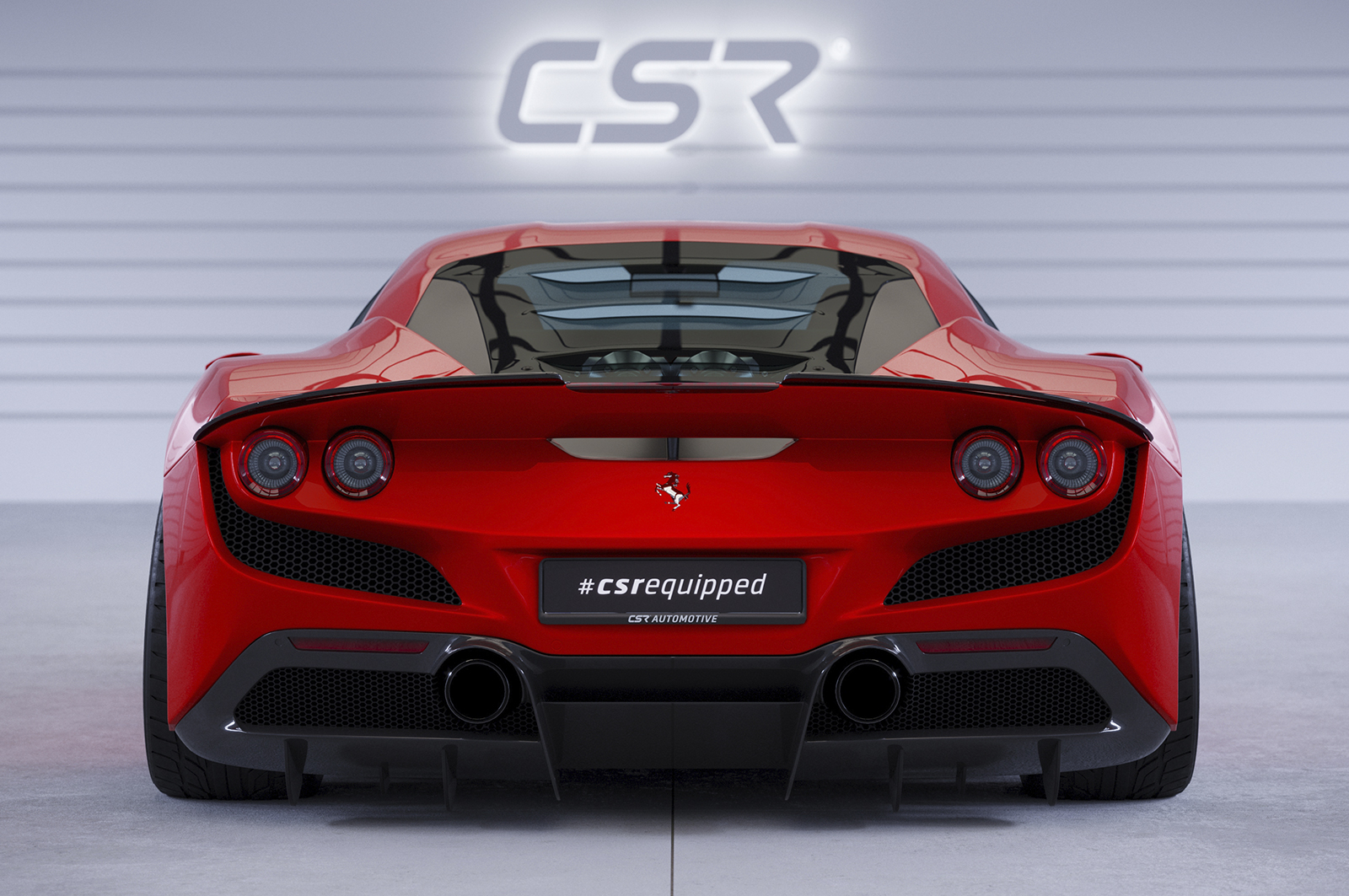Spoiler Ferrari F8 Tributo / Spider CSR Glans Zwart
