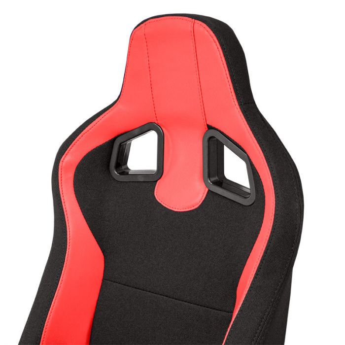 Sport seat 'MR' - Black Synthetic leather + Red Pine Fabric- Dual-side reclinable back-rest - incl. slides