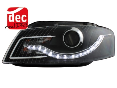 Koplampen Audi A3 8P LED Devil Eyes real daylight 03-08 zwart