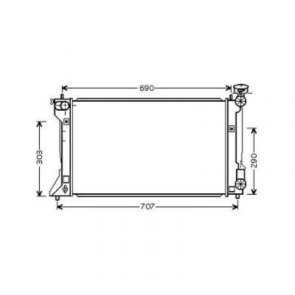 Radiator AVENSIS 03->> 624x378x16 2.0I +/-AC