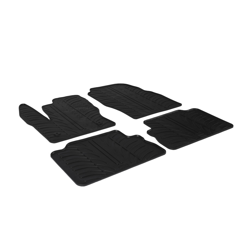 Rubber car mats set  Ford Kuga 2013-2016 ( T profile 4-pieces+ mounting clips)