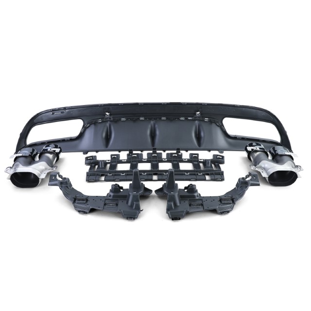 Achterbumper Diffusor Mercedes W205 C-Klasse C63 Design Glans Zwart